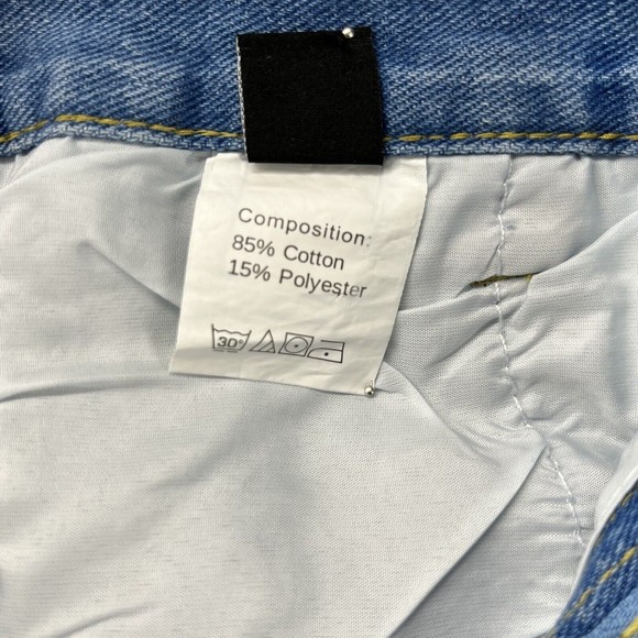 SheIn Shorts Womens Size S Blue Cuffed Denim Jean High Rise Clean Cut Light Wash - Picture 8 of 10